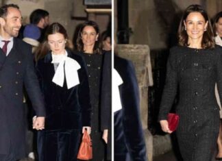 stylish-pippa-middleton-in-black-tweed-coatdress-at-kates-christmas-service